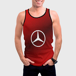 Майка-безрукавка мужская Mercedes: Red Carbon, цвет: 3D-черный — фото 2
