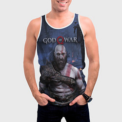 Майка-безрукавка мужская God of War: Kratos, цвет: 3D-белый — фото 2