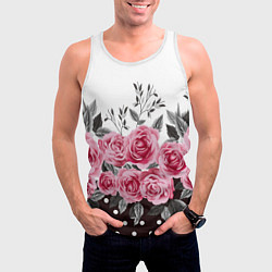 Майка-безрукавка мужская Roses Trend, цвет: 3D-белый — фото 2