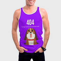 Майка-безрукавка мужская Doggy: Error 404, цвет: 3D-белый — фото 2