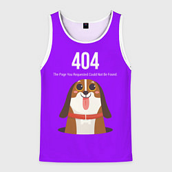 Майка-безрукавка мужская Doggy: Error 404, цвет: 3D-белый