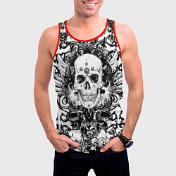 Майка-безрукавка мужская Grunge Skull, цвет: 3D-красный — фото 2