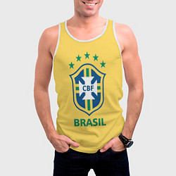 Майка-безрукавка мужская Brazil Team, цвет: 3D-белый — фото 2