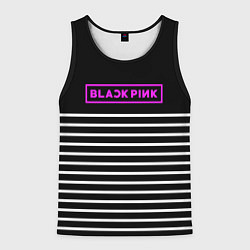 Майка-безрукавка мужская Black Pink: White Stripes, цвет: 3D-черный