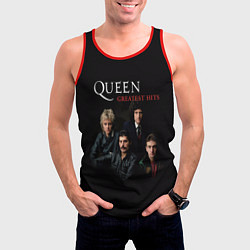Майка-безрукавка мужская Queen: Greatests Hits, цвет: 3D-красный — фото 2