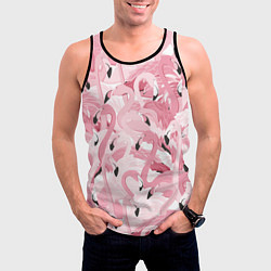Майка-безрукавка мужская Розовый фламинго, цвет: 3D-черный — фото 2