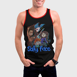 Майка-безрукавка мужская Sally Face: Rock Band, цвет: 3D-красный — фото 2