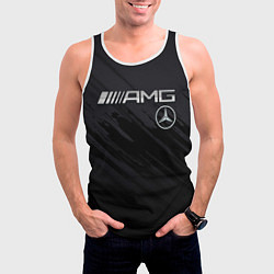 Майка-безрукавка мужская Mercedes AMG, цвет: 3D-белый — фото 2