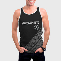 Майка-безрукавка мужская Mercedes AMG: Street Racing, цвет: 3D-белый — фото 2