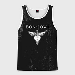 Майка-безрукавка мужская Bon Jovi, цвет: 3D-белый