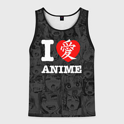 Майка-безрукавка мужская I love Anime, цвет: 3D-черный