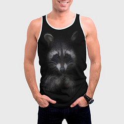 Майка-безрукавка мужская Енот, цвет: 3D-белый — фото 2