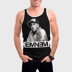 Майка-безрукавка мужская Eminem, цвет: 3D-белый — фото 2