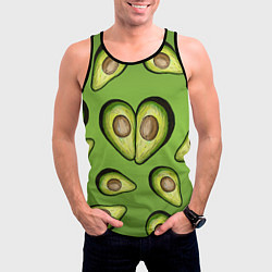Майка-безрукавка мужская Люблю авокадо, цвет: 3D-черный — фото 2