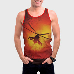 Майка-безрукавка мужская Military helicopter, цвет: 3D-красный — фото 2