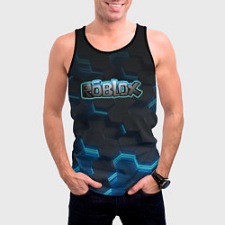 Майка-безрукавка мужская Roblox Neon Hex, цвет: 3D-черный — фото 2