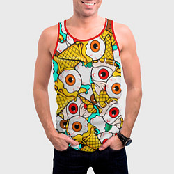 Майка-безрукавка мужская Морожки с глазами, цвет: 3D-красный — фото 2