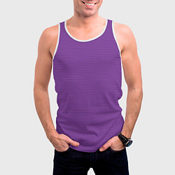 Майка-безрукавка мужская Фиолетовая волна, цвет: 3D-белый — фото 2