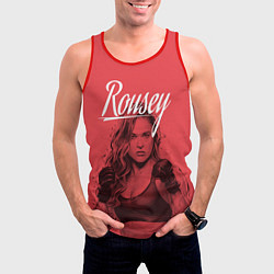 Майка-безрукавка мужская Ronda Rousey, цвет: 3D-красный — фото 2