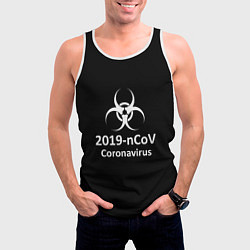 Майка-безрукавка мужская NCoV-2019: Coronavirus, цвет: 3D-белый — фото 2