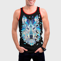 Майка-безрукавка мужская Волк, цвет: 3D-красный — фото 2