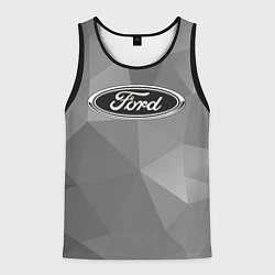 Майка-безрукавка мужская Ford чб, цвет: 3D-черный