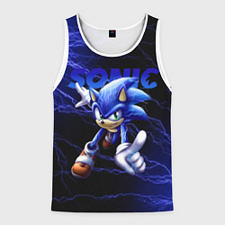 Майка-безрукавка мужская SONIC, цвет: 3D-белый