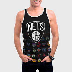 Майка-безрукавка мужская Brooklyn Nets 1, цвет: 3D-белый — фото 2