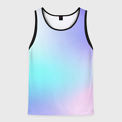 Майка-безрукавка мужская Небесно голубой градиентный, цвет: 3D-черный