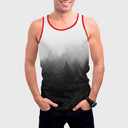 Майка-безрукавка мужская Лес, цвет: 3D-красный — фото 2