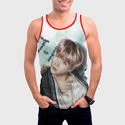 Майка-безрукавка мужская BTS, цвет: 3D-красный — фото 2