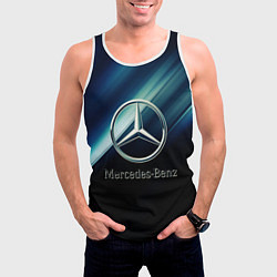 Майка-безрукавка мужская Mercedes, цвет: 3D-белый — фото 2
