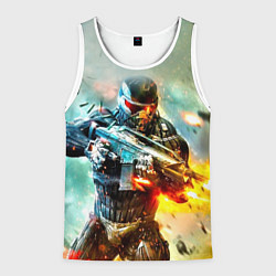 Майка-безрукавка мужская CRYSIS, цвет: 3D-белый