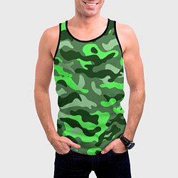 Майка-безрукавка мужская CAMOUFLAGE GREEN, цвет: 3D-черный — фото 2