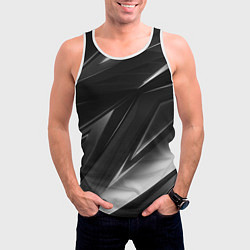 Майка-безрукавка мужская GEOMETRY STRIPES BLACK & WHITE, цвет: 3D-белый — фото 2