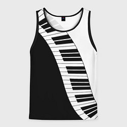 Майка-безрукавка мужская Piano Пианино, цвет: 3D-черный