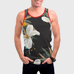 Майка-безрукавка мужская Цветочный арт, цвет: 3D-красный — фото 2
