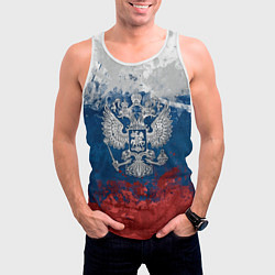 Майка-безрукавка мужская Россия, цвет: 3D-белый — фото 2