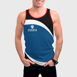 Майка-безрукавка мужская Russia, цвет: 3D-красный — фото 2