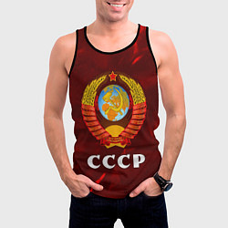 Майка-безрукавка мужская СССР USSR, цвет: 3D-черный — фото 2