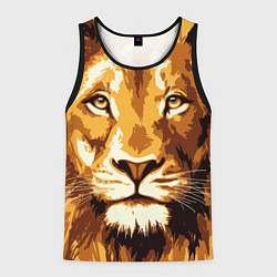 Майка-безрукавка мужская Взгляд льва, цвет: 3D-черный