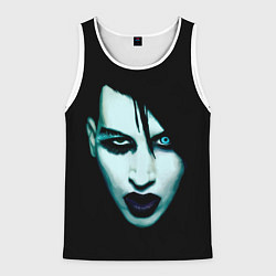 Майка-безрукавка мужская Marilyn Manson, цвет: 3D-белый