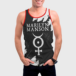 Майка-безрукавка мужская MARILYN MANSON М МЭНСОН, цвет: 3D-красный — фото 2
