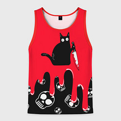 Майка-безрукавка мужская WHAT CAT, цвет: 3D-красный