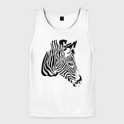 Майка-безрукавка мужская Zebra, цвет: 3D-белый
