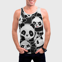 Майка-безрукавка мужская Смешные панды, цвет: 3D-белый — фото 2