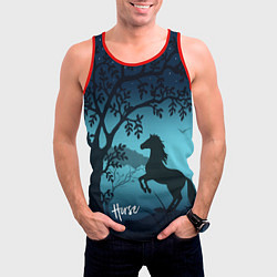 Майка-безрукавка мужская Конь, цвет: 3D-красный — фото 2