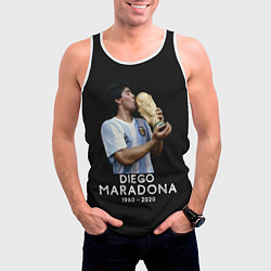Майка-безрукавка мужская Diego Maradona, цвет: 3D-белый — фото 2