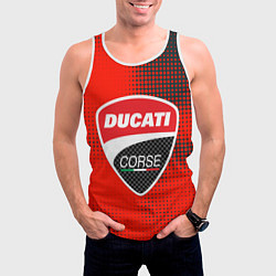 Майка-безрукавка мужская Ducati Corse logo, цвет: 3D-белый — фото 2