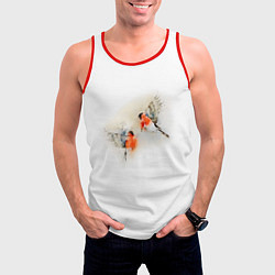Майка-безрукавка мужская Снегири, цвет: 3D-красный — фото 2